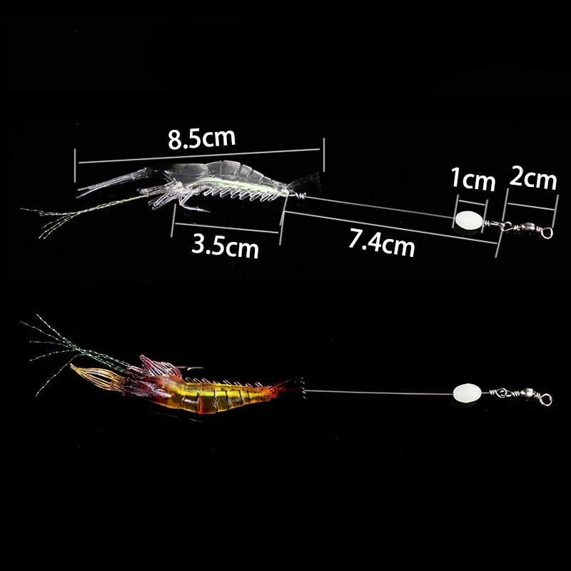 3 шт. креветка Мягкая приманка 9 см 5 г искусственная приманка мягкая рыболовная приманка светящийся крюк бусина Anzois Para Pesca Sabiki Rig
