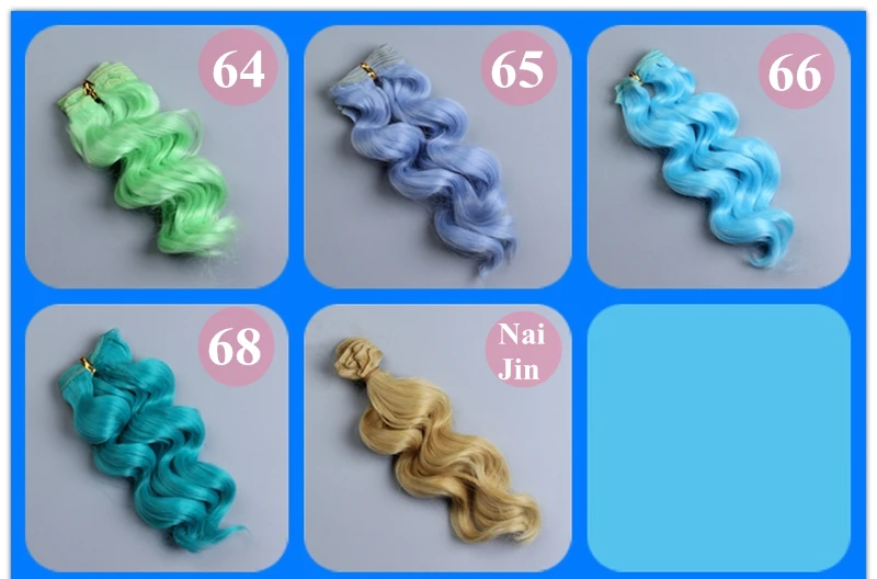 Модные BJD Кукла женские аксессуары для волос куклы 15*100 см парик для куклы-ребенка вьющиеся с высоким уровнем Температура синтетическое волокно, подарки для детей