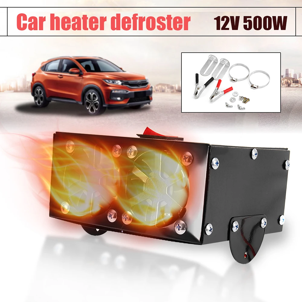 Универсальный 500W 12V автомобиль грузовик тепловентилятор нагревательный теплые лобового стекла автомобиля Demister вентилятор