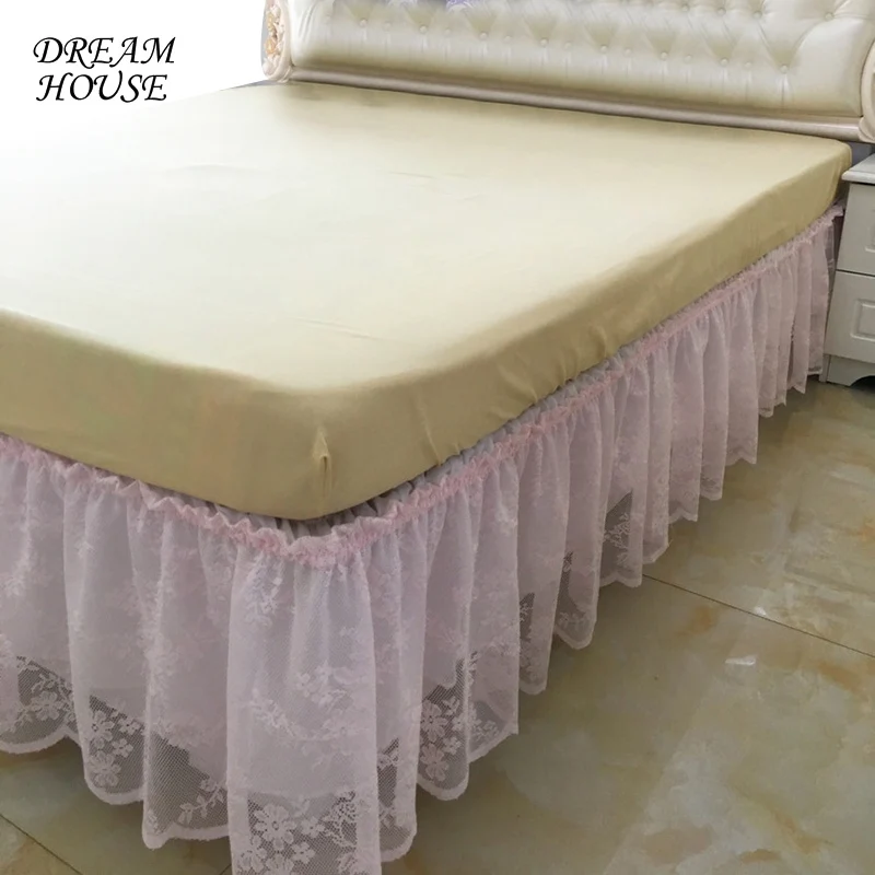 Bed Skirt Fashion King/Queen Size Ruffled Bedspread Lace Bedspread