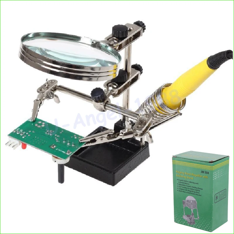 

New Tools Multifunctional Soldering IRON Welding Stand Desktop 2X Magnifier LENS Third Helping Hands Solder Allegator Clips