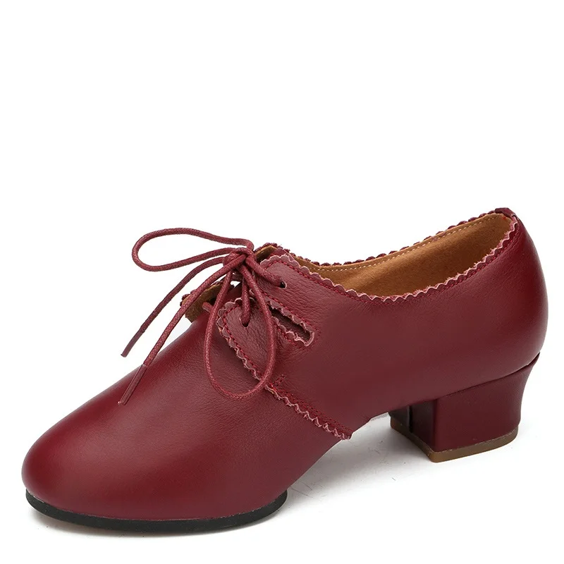 

Туфли женские кожаные для латиноамериканских танцев, кроссовки с мягкой подошвой, квадратные ковбойские, спортивная обувь для женщин