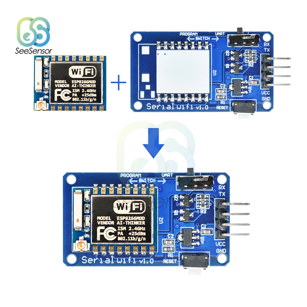 ESP8266 ESP-07 ESP07 V1.0 серийный Wifi адаптер приемопередатчика Модуль беспроводной платы 3,3 V 5V 8N1 ttl UART порт контроллер для Arduino