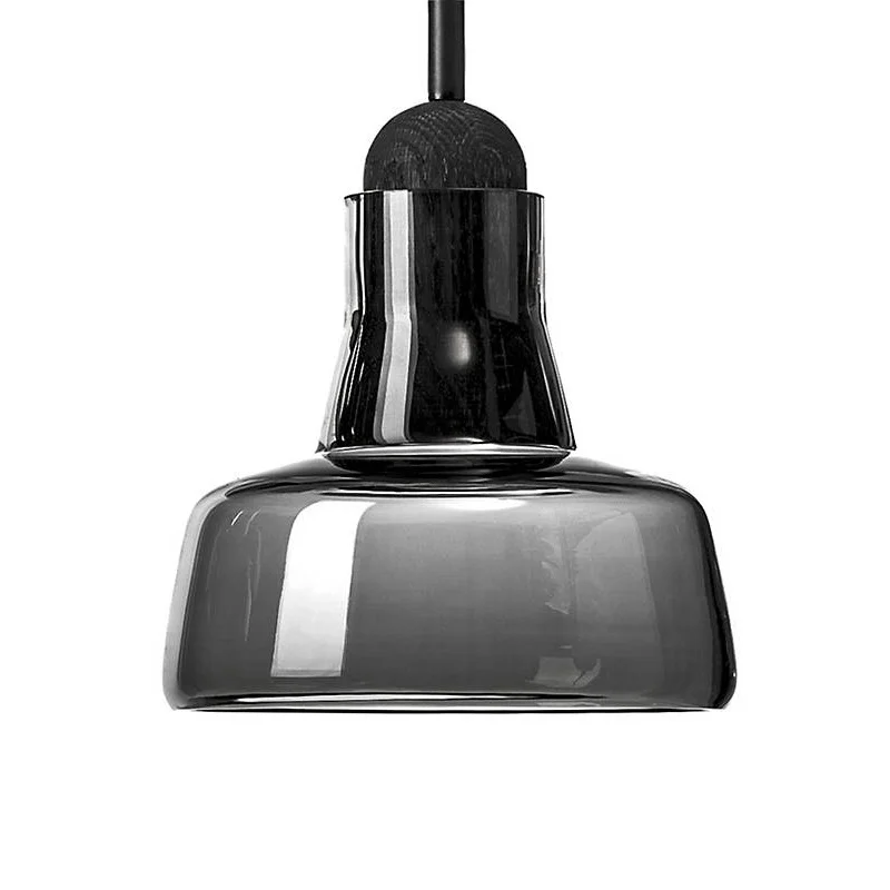 Shadow Small Pendant Lights Gray Smoke Glass Pendant Lamp For Bedroom