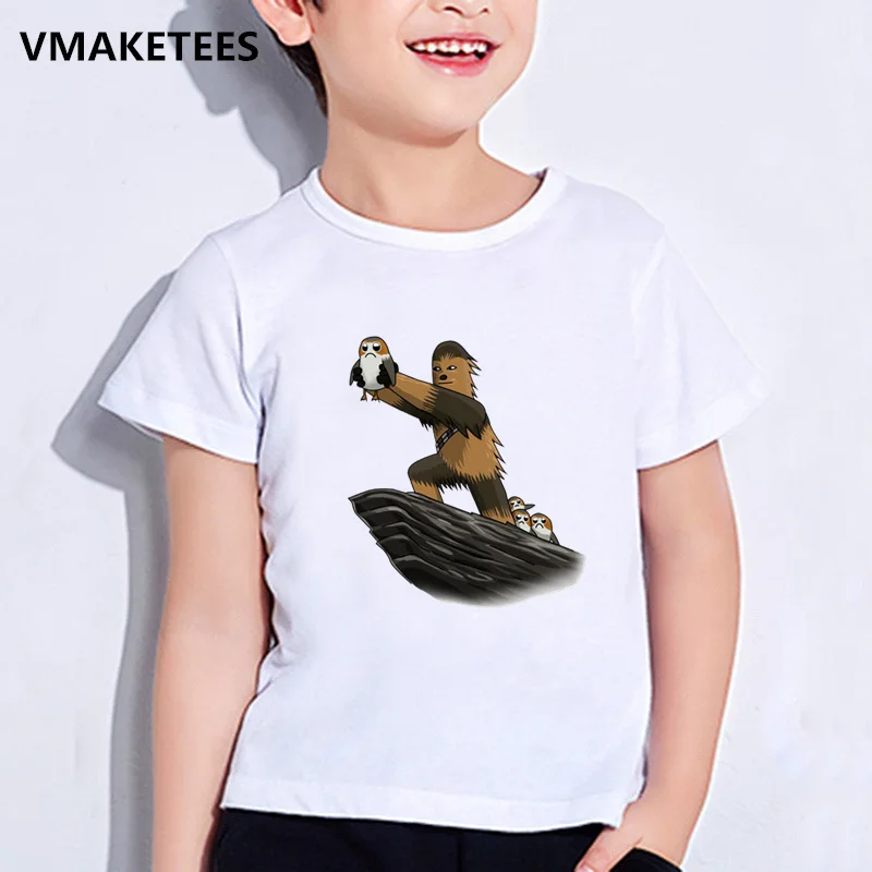 Детские летние футболки с короткими рукавами для девочек и мальчиков детская футболка с рисунком из мультфильма «Звездные войны» Повседневная забавная одежда для малышей ooo5147 - Цвет: ooo5147V