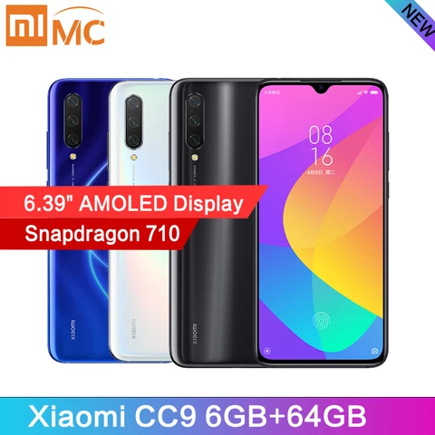 New Arrival Xiaomi CC9 Snapdragon 710 Octa Core 6GB 64GB Mobile Phone 6 39  AMOLED 48MP Camera 4030mAh Quick Charge Cellphone