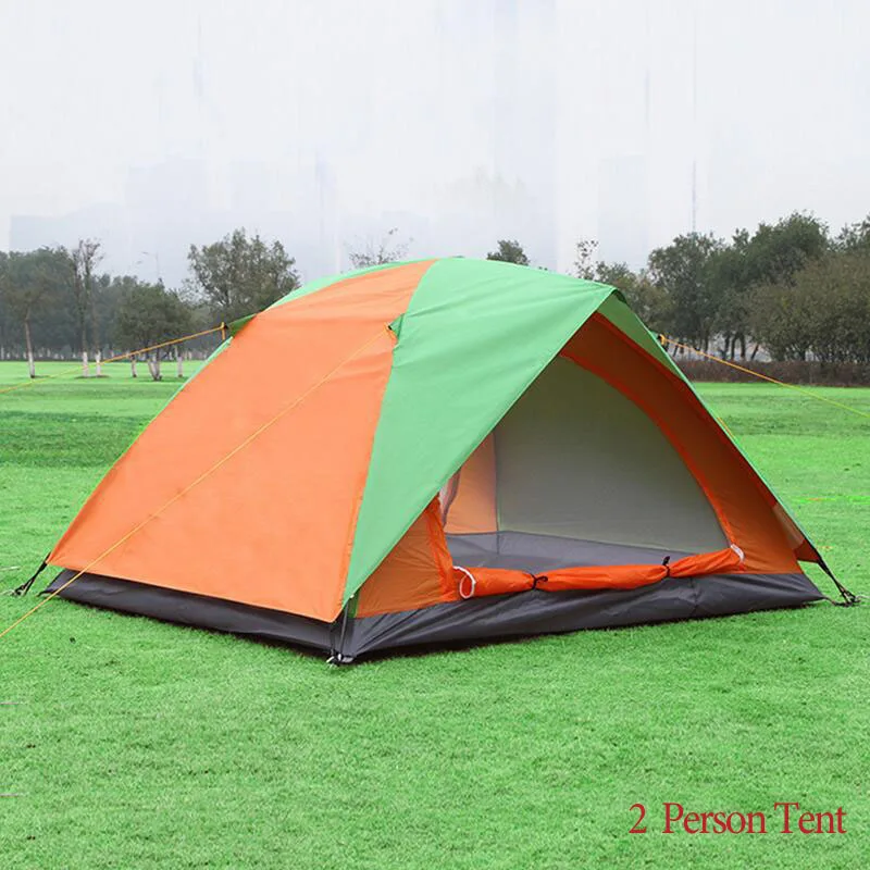 Outdoor camping tent 2 person Double layer waterproof Tent awning recreation Double door Beach Tourist tents camping family