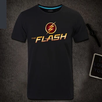 

[Stock]Plus sizes Movie The Flash Figures Print Cotton T-shirt cosplay t shirt Unisex Top Tee S-3XL New 2017 free shipping