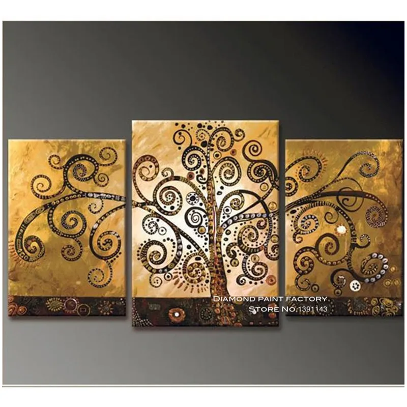 

Tree triptych Diamond Embroidery painting 3D Diy sets Square Full Rhinestone Pasted Mosaic Multi home wall decor kits picture