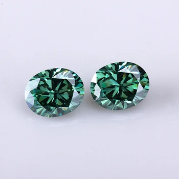 

Moissanit diamonds Green color moissanites oval shape 9x7mm moissanites loose stone test positive