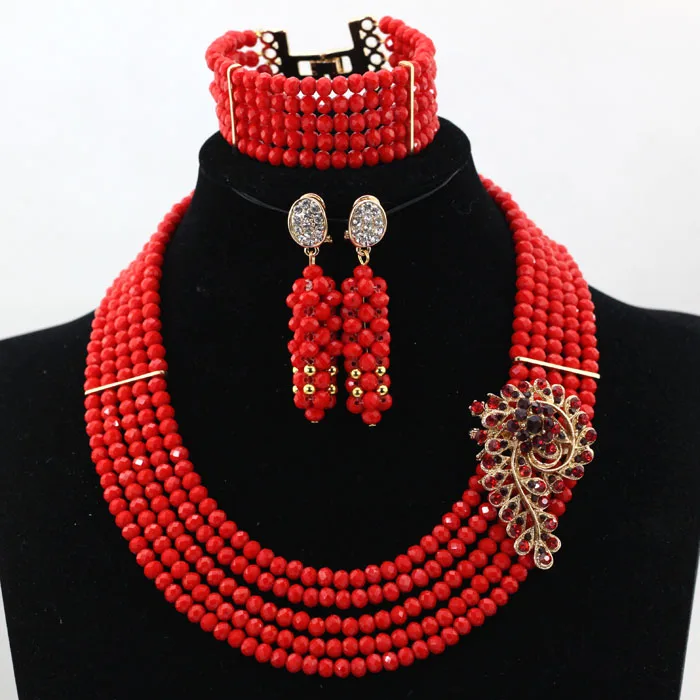 

2019 Unique Style 2 Layers Hyacinth Beads Jewelry Set Hot Sale Nigerian Beaded Wedding Jewelry Set Handmade Free Ship HN0604