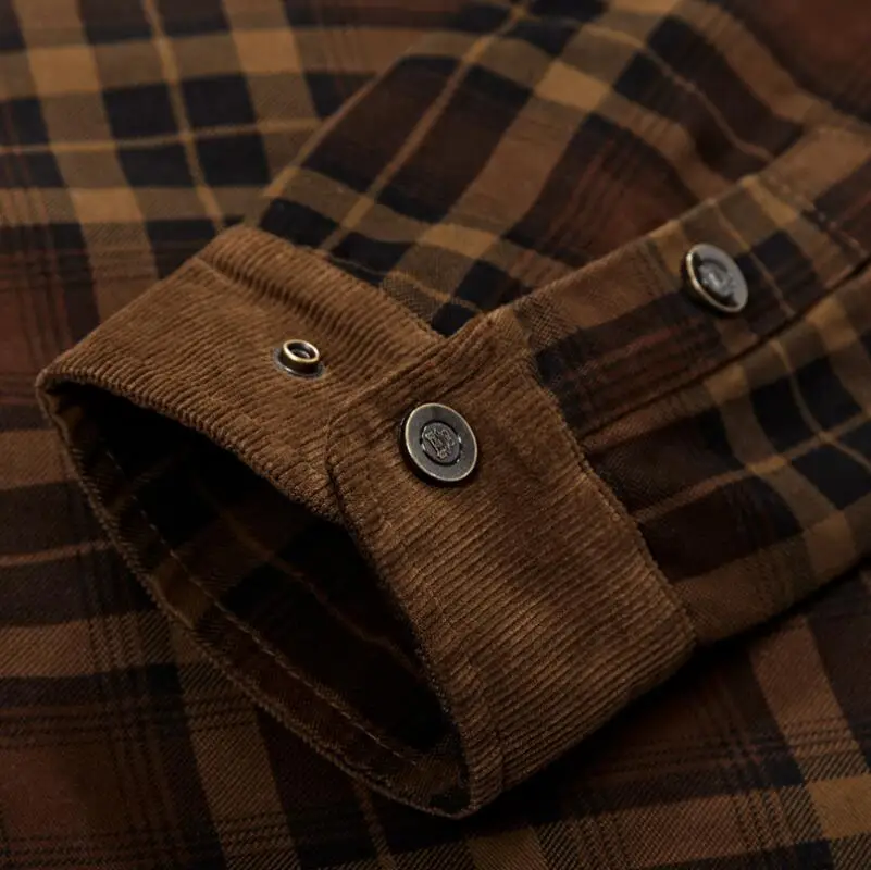 Winter Snow Warm Men Shirts Thick lined Plaid Plus Size 4XL Brand AFS ZDJP 100% Cotton 2018 New Windbreaker Casual Male Blouses