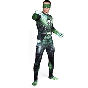 

Adult Green Lantern Cosplay Costume Superhero Lycra Spandex 2nd Skin Full Body Suit Catsuit Bodysuit Jumpsuit for Halloween