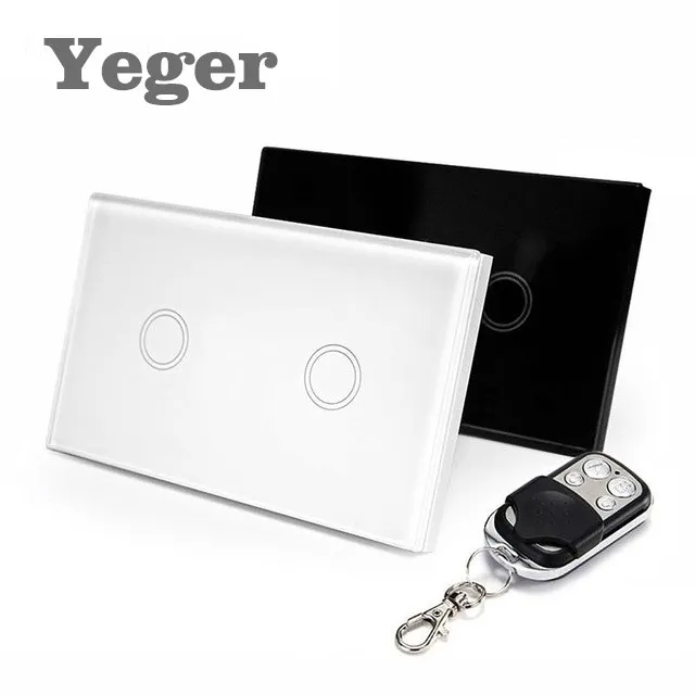 Yeger Us Standard Remote Control Switch 2 Gang 1 Way