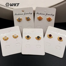 WT-E400, модные серьги Друза круглой формы, позолоченные милые веерные Серьги d Phnom Penh для женщин, ювелирное изделие, подарок