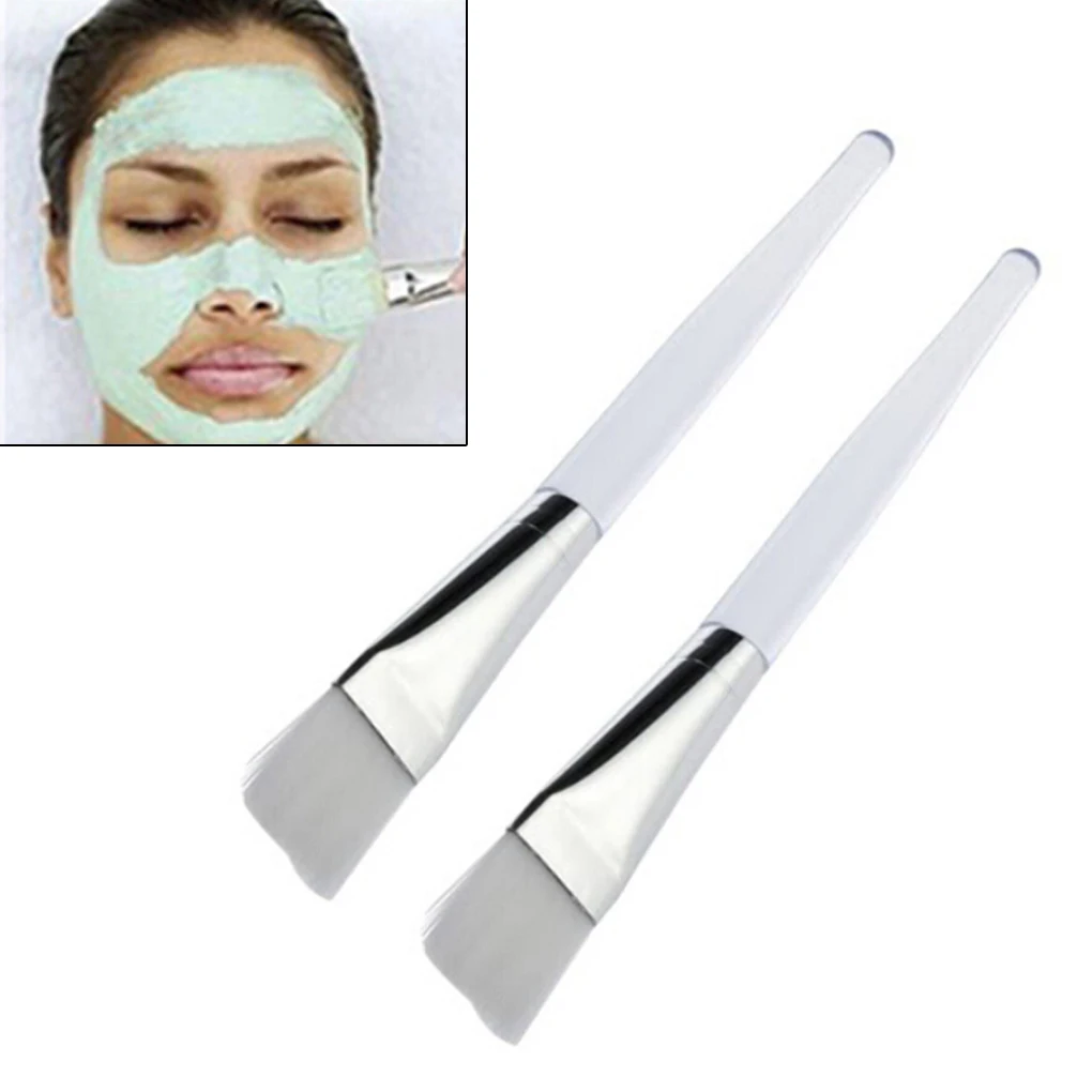 

2pcs/set 2018 Hot Sale New Portable Women Facial Mask Brush Girls Face Eyes Makeup Cosmetic Soft Brush Tool