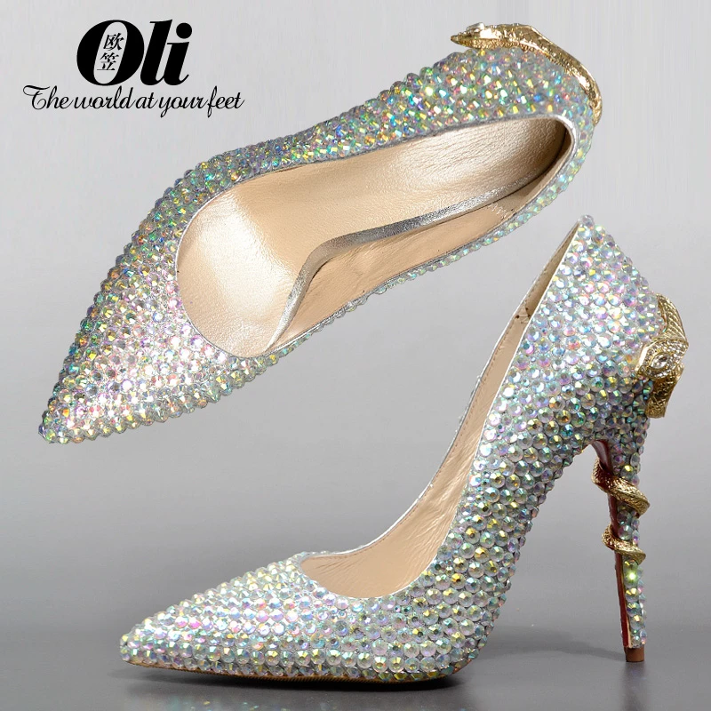 gold gem heels