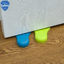 Стопор для двери в форме ступни, резиновые стопоры для безопасности детей, подходят для всех напольных поверхностей, предотвращают травмирование пальцев, защищают детей