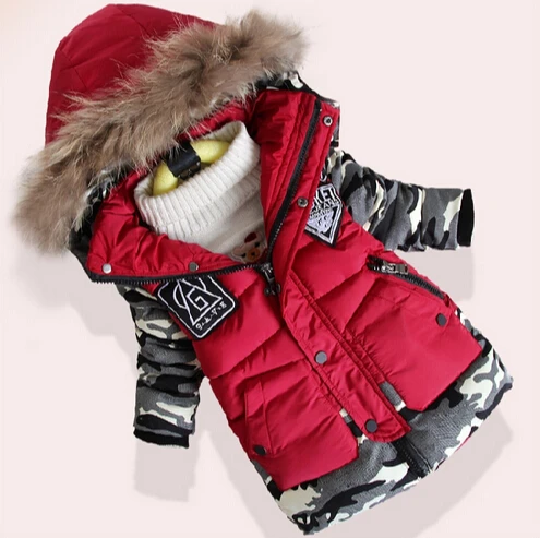 WEONEWORLD/детские куртки зимнее теплое хлопковое пальто пуховик с меховым воротником для мальчиков, верхняя одежда для детей пальто для мальчиков, парка