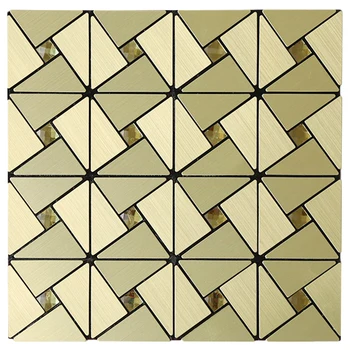 

Homey Mosaic 4pcs Gold Peel and Stick Plating MosaicTiles for Kitchen Backsplash Shower Hallway 12inch Wall Mosaic Fast Shipping