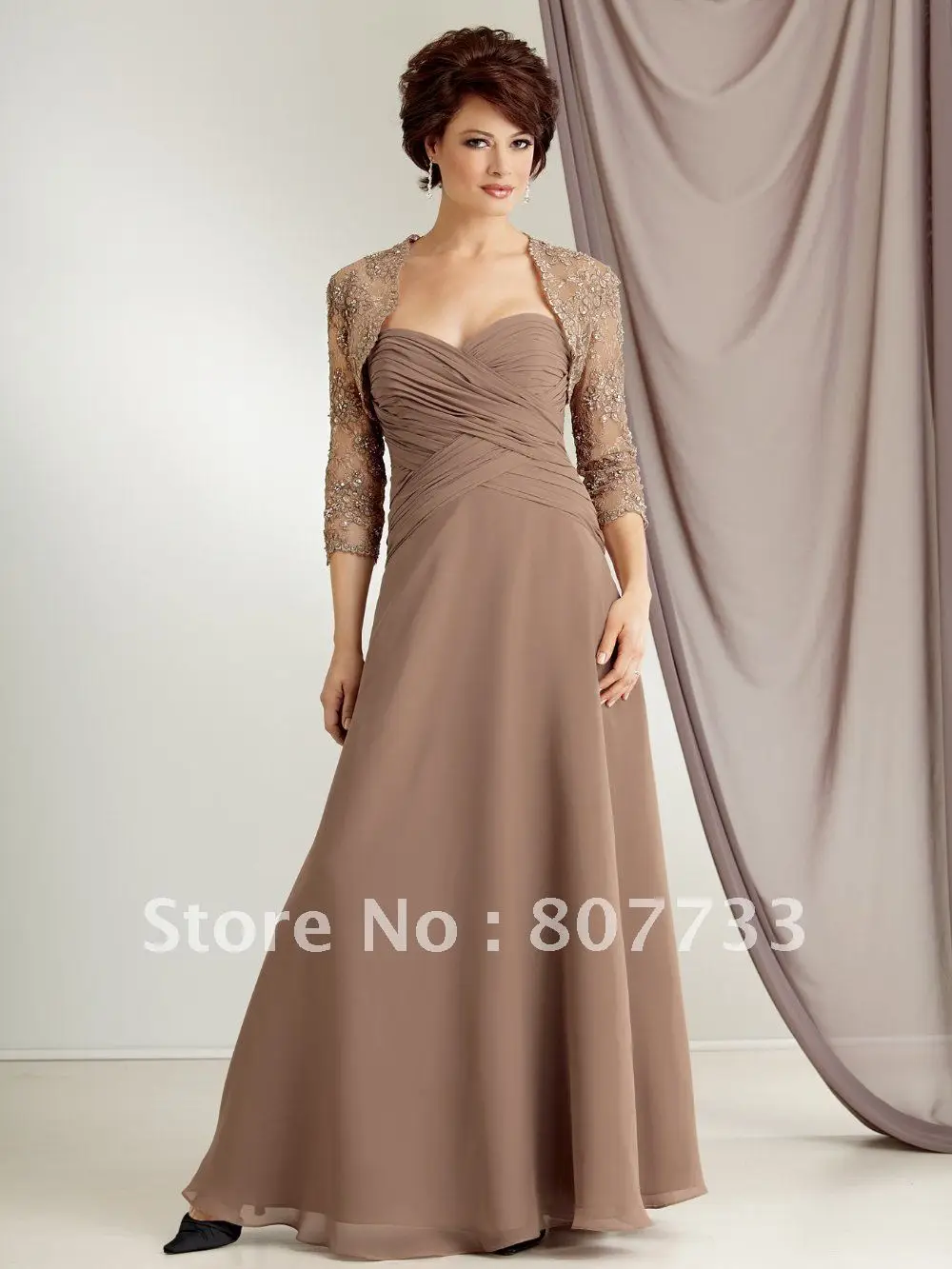 Free Shipping Elegant Strapless Light Brown Chiffon Plus Size Elegant Strapless Light Brown Chiffon Plus Size Mother Of The Bride Dresses With Jackets In From Weddings Events On