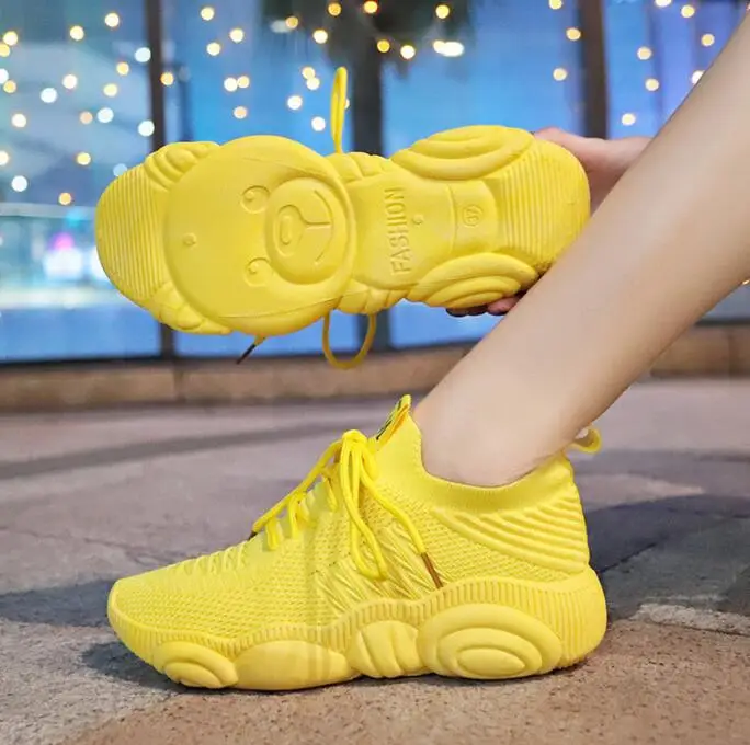 

2020 spring summer new design women breathe freely mesh little bear casual shoes loafers woman chunky sneaker