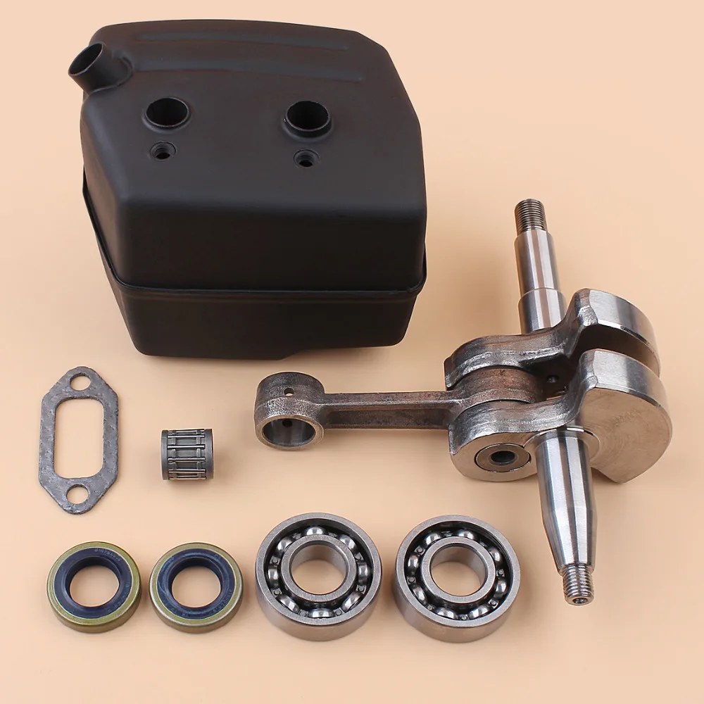 Crankshaft Crank Bearing Oil Seal Exhaust Muffler Gasket Kit For