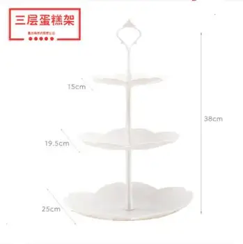

Round three-layer fruit plate dessert table cake rack Fruit plate Tea snack tray Dessert table