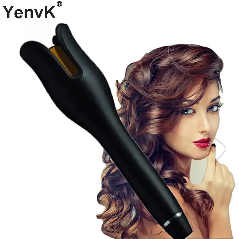 Woman Automatic Curling Iron Air Curler Wand Curl Rotating Lcd Magic Hair Curling Iron Salon Tools Titanium Auto Hair Curler Curling Irons Aliexpress