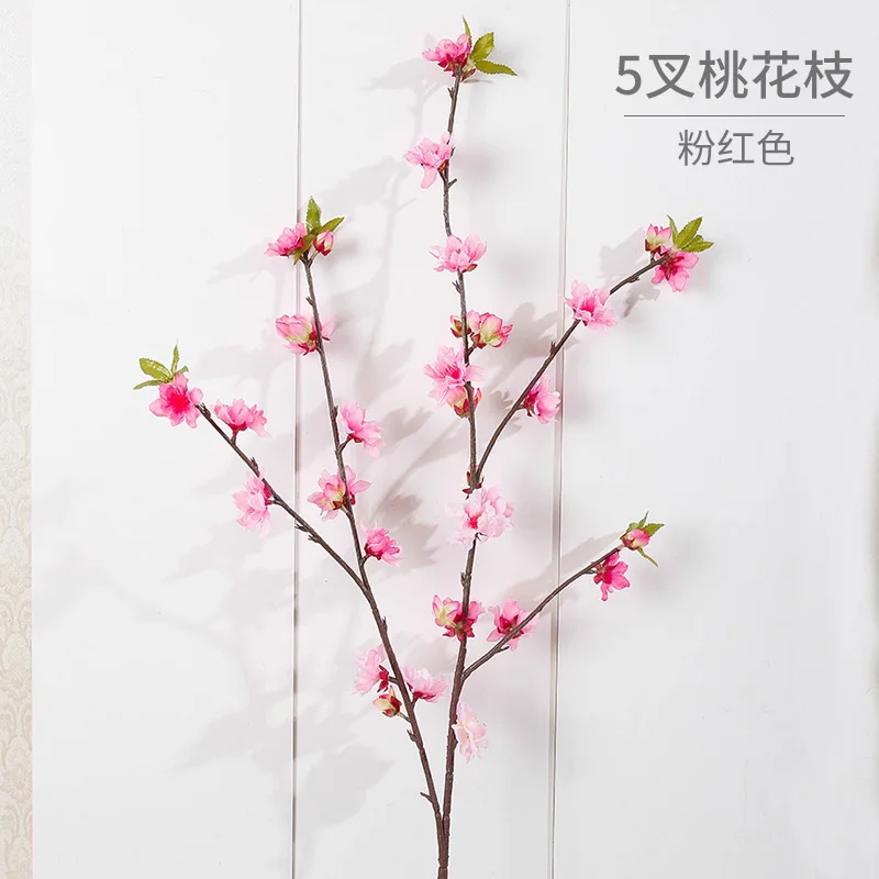 Искусственный цветок, вишня, цветок персика, ветка, искусственный цветок, ваза, набор, декоративная домашняя гостиная, Цветочная композиция - Цвет: peach blossomC