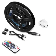 Светодиодный светильник под шкаф s 5050 SMD rgb гибкий светильник под кровать Светодиодная лента PIR датчик движения активированная лампа для шкафа