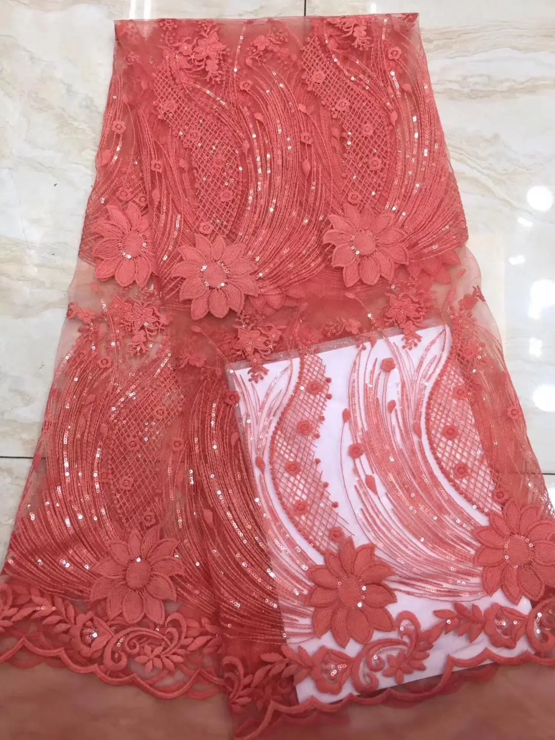 

French lace fabric 5yds/pce sequins embroidery mesh fabrics women gorgeous luxury party event aseobi exclusive dress 2019 new
