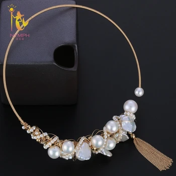 

[NYMPH] Baroque And Round Pearl Torques Necklace Fine Jewelry Pearl Pearl Necklace Women Wedding Trendy Party Jewelry X337