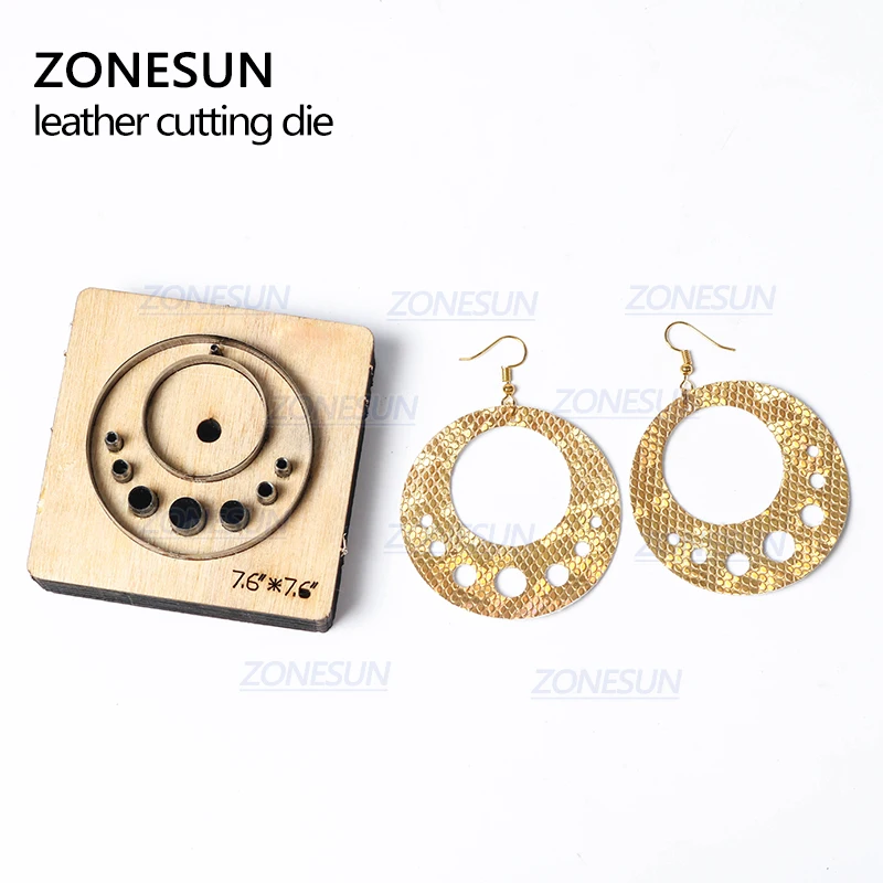 

ZONESUN T6 DIY Custom Cutter Leather Earring Cutting Die Leather Cut Out Earring For Steel Rule Die Cutting Machine Press Tools
