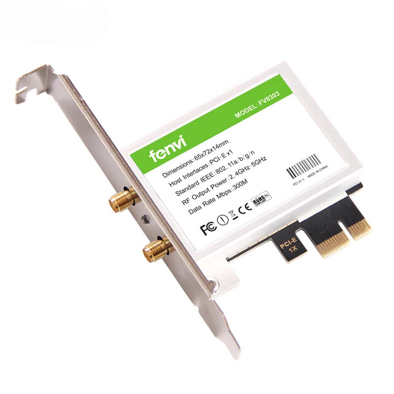 Беспроводной двухдиапазонный адаптер N600 PCI Express Wi Fi 300 Мбит/с Bluetooth 4 0 802.11a/b/g/n 2