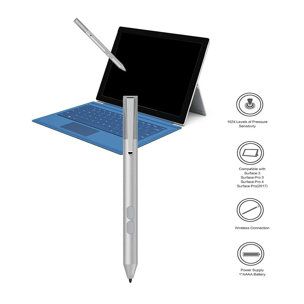 Стилус для Microsoft Surface Pro 2017/Pro3/Pro4/Pro5/Pro6/ноутбук книга алюминиевый Универсальный