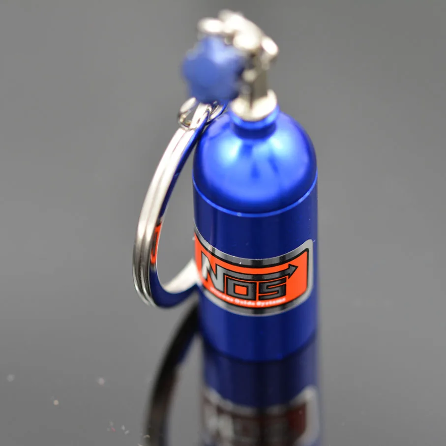 

TOYIKIE Creative New NOS Mini Nitrous Oxide Bottle Keyring Key Ring Keyfob Stash Pill Box Storage Turbo Keychain