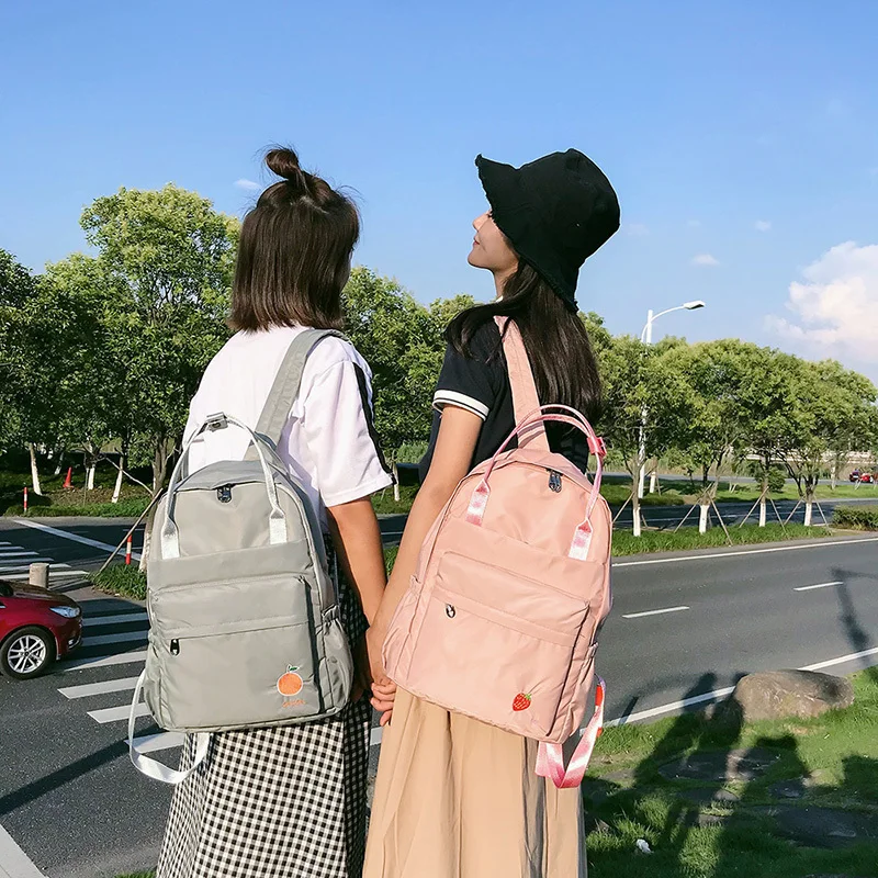 Menghuo 2018 New Preppy Style Fashion Embroidery Ladies Backpack Nylon High Quality Women School Shoulder Bag for Girls YouthIMG_0724