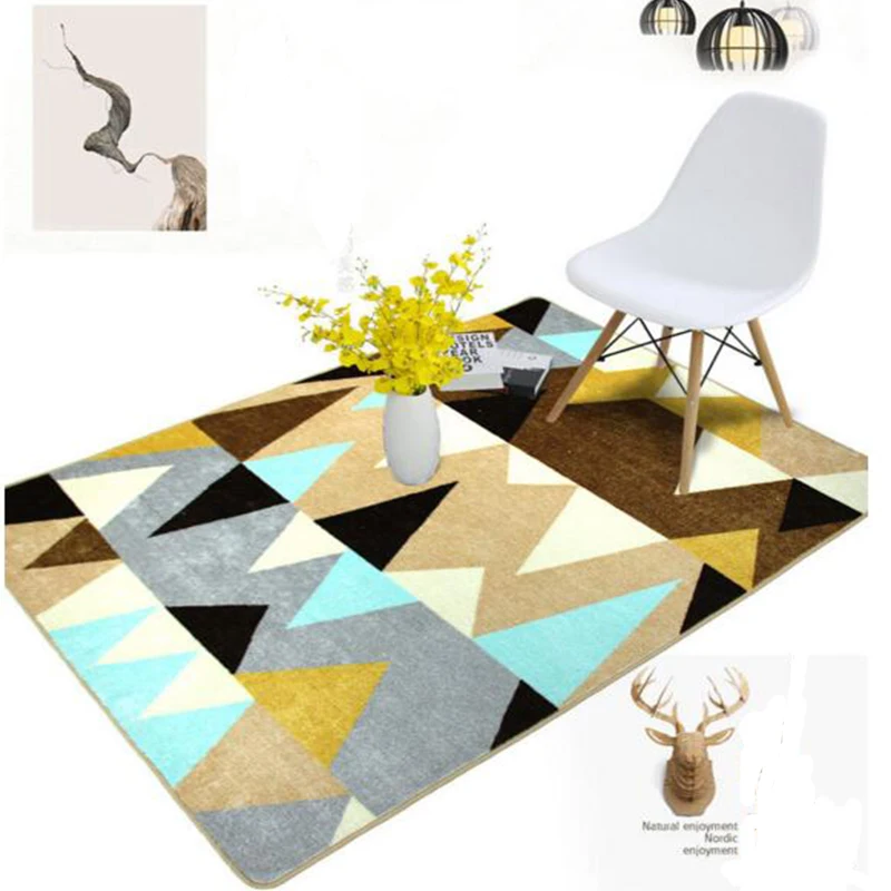 

2017 Nordic Carpet Living Room Modern Simplicity Rug Cotton And Polyester Machine Washable Rectangle Anti-slip Living Room Mats