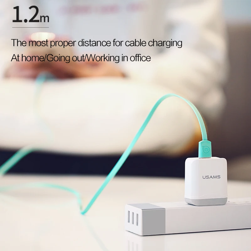 Кабель Micro USB для зарядки и передачи данных iPhone кабель USAMS Type C X 8 7 plus11 Lighting 2A