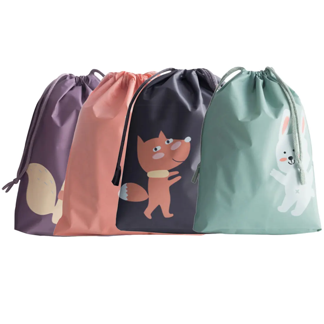 Cartoon Waterproof Travel Shoulders Bag Storage Shoes Bag Drawstring Backpack for Baby Kids Toy Lingerie Makeup Candy Pouch Bags