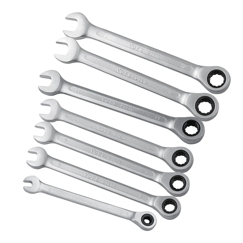 

6-13mm Combination Wrench Auto Repair Tools Gear Ring wrench ratchet handle Chrome Vanadium Matte plate D3606-D3613
