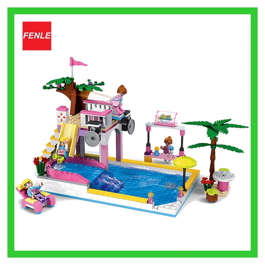 

New Friends series COGO 14514 Swimming Pool 302 pcs Building Block Sets for Girls Educational DIY Bricks Toys for girls