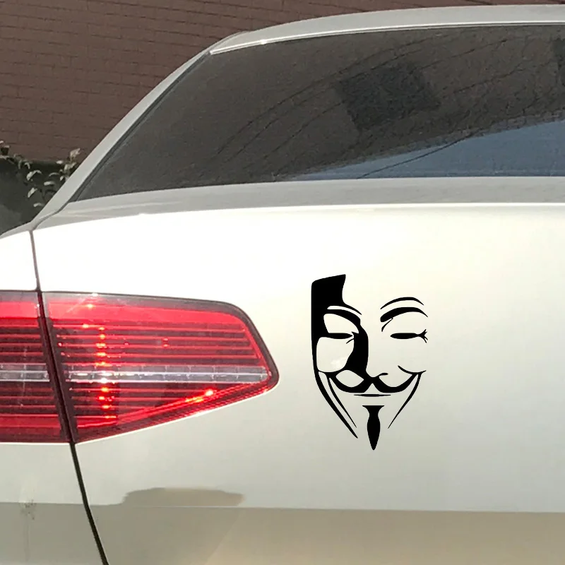 1pc SEEYULE Refective Car Sticker Anonymous Mask Sexy Man V for Vendetta Car Window Bumper Styling Decoration for BMW Audi