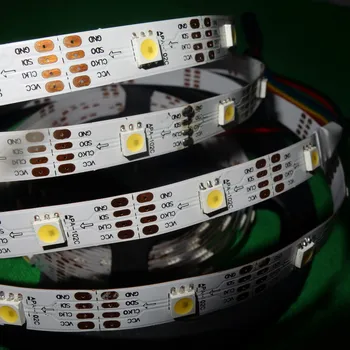 

5M DC5V APA-102C WHITE color addressable led pixel strip;30leds/m with 30pixels/m;WHITE PCB;non-waterproof