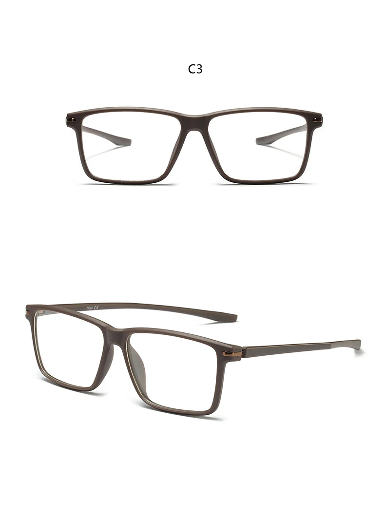 High Quality Matte Frame Men's Business Reading Glasses TR90 Thin Optics Computer Diopter Glasses Retro Square Eyeglasses Unisex