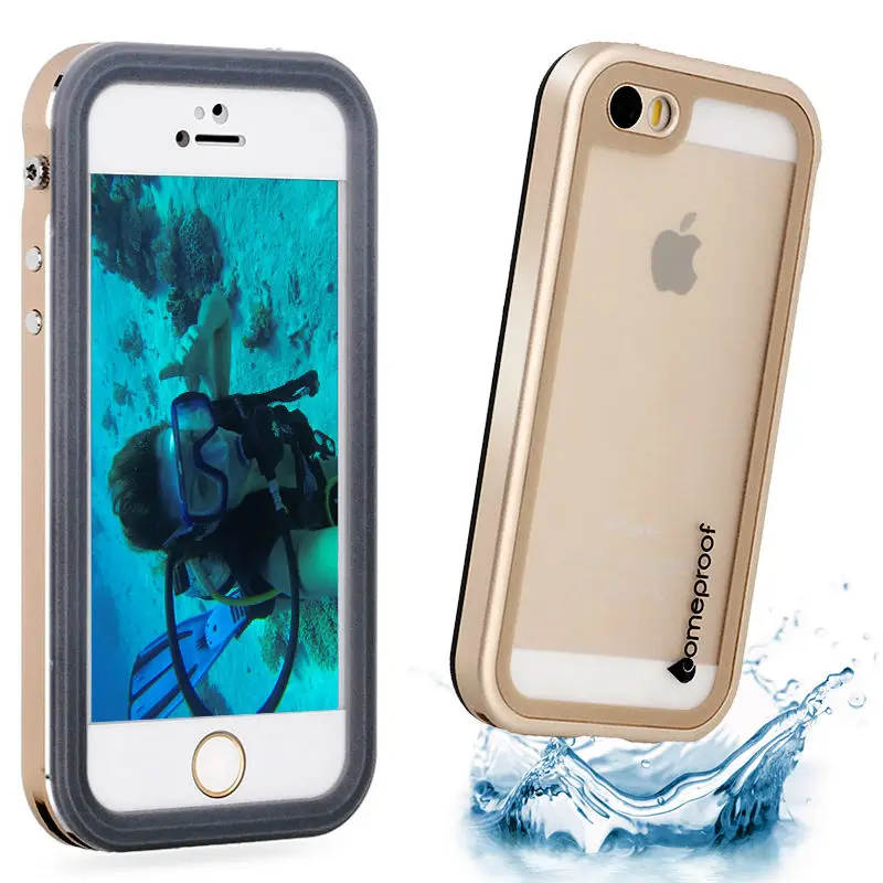 imágenes para REFUNNEY Exquisita Botón de Metal De Aluminio A Prueba de agua Bajo El Agua A Prueba de Golpes Caso para el iphone 5 Cubierta Del Teléfono Capinha Coque 5S Sí imágenes para REFUNNEY Exquisita Botón de Metal De Aluminio A Prueba de agua Bajo El Agua A Prueba de Golpes Caso para el iphone 5 Cubierta Del Teléfono Capinha Coque 5S Sí