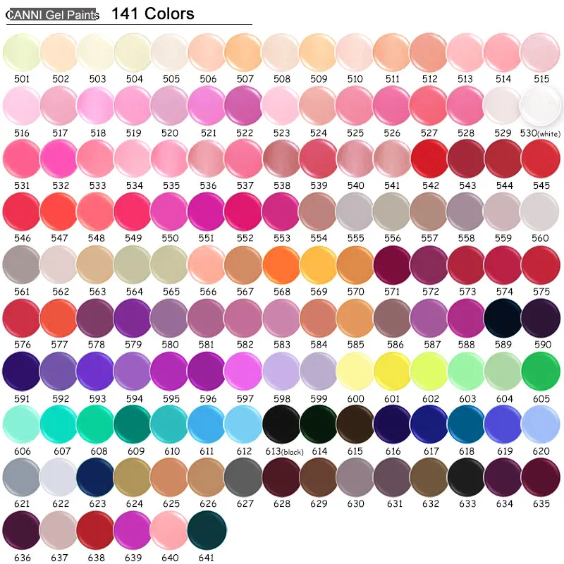 CANNI اللوحة هلام النقي بلون 601-641 LED الأشعة فوق البنفسجية هلام لمسمار الفن مانيكير venalisa جل للرسم الدهانات اللون هلام مسمار ورنيش