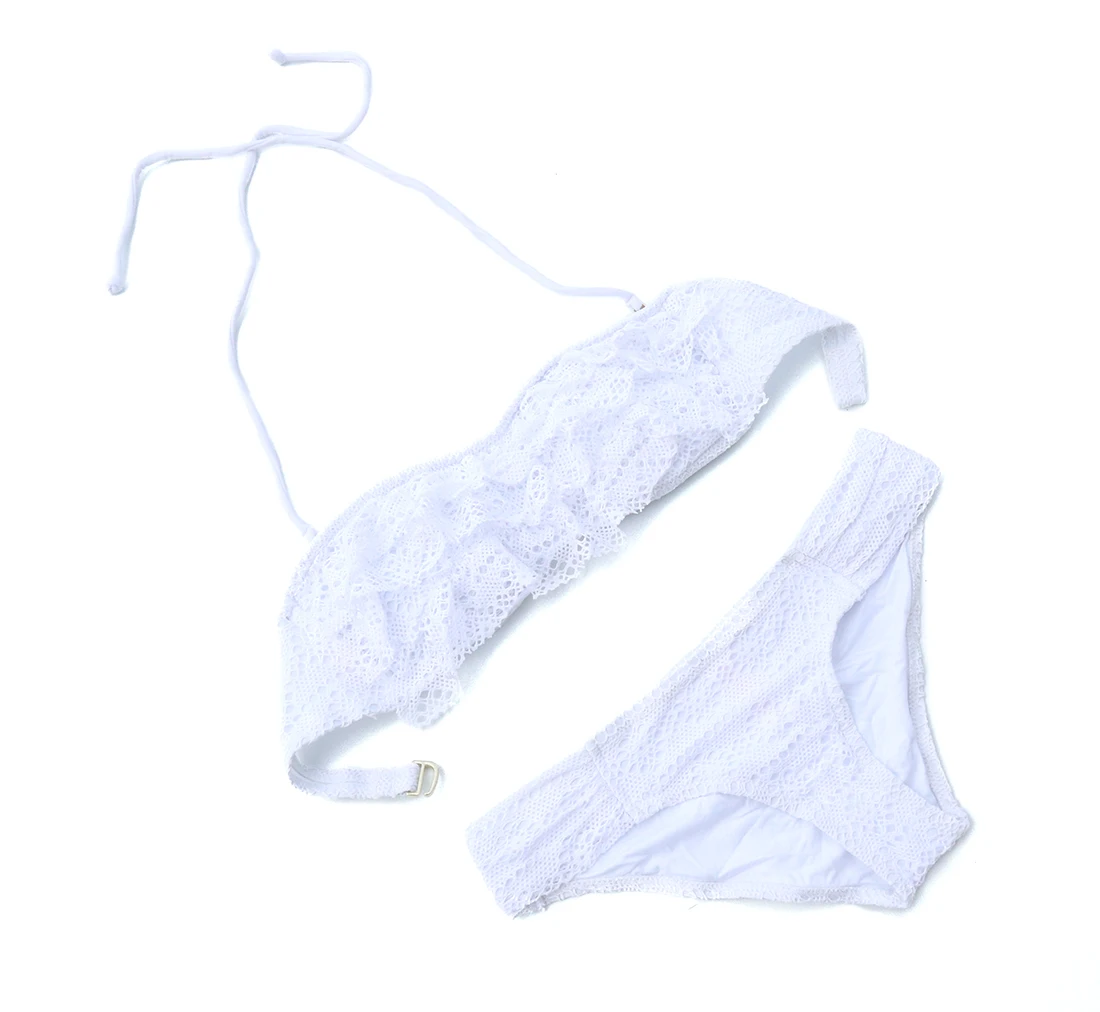 

2019 Women Lace Bikini White Swimsuits Brazilian Biquini Swimwear Beachwear Mixer bottom Sexy Secret Bikinis Set