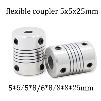 

2pcs Stepper Motor 5x5x25mm Flexible Coupling Couplers /Shaft 5*5 5*8 6*8 8*8*25mm size optional 3d printer parts CNC Motor Jaw